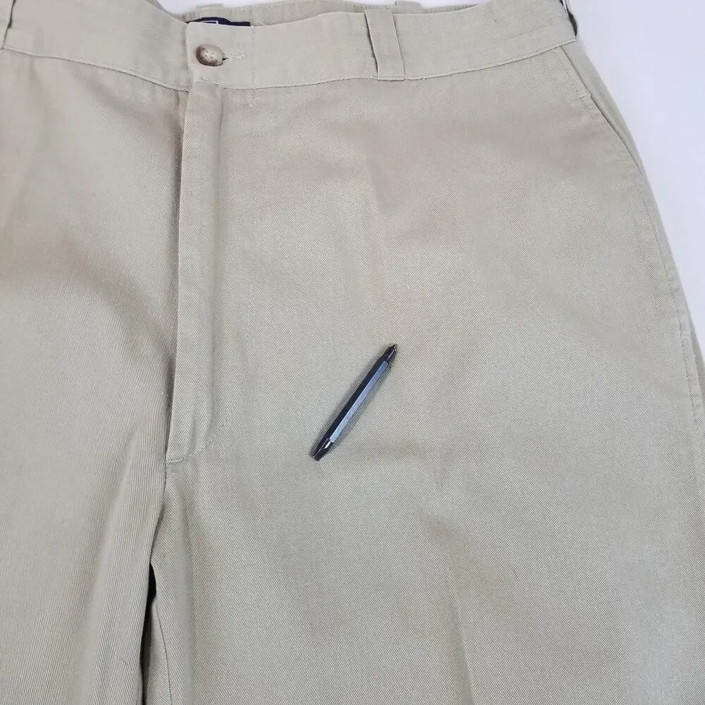 Polo Ralph Lauren Khaki Pants Mens 36x28 Beige Cotton Flat Front USA Chino